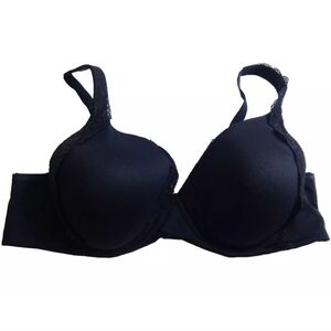 Soma Embraceable Full Coverage Lace Trim Black Bra